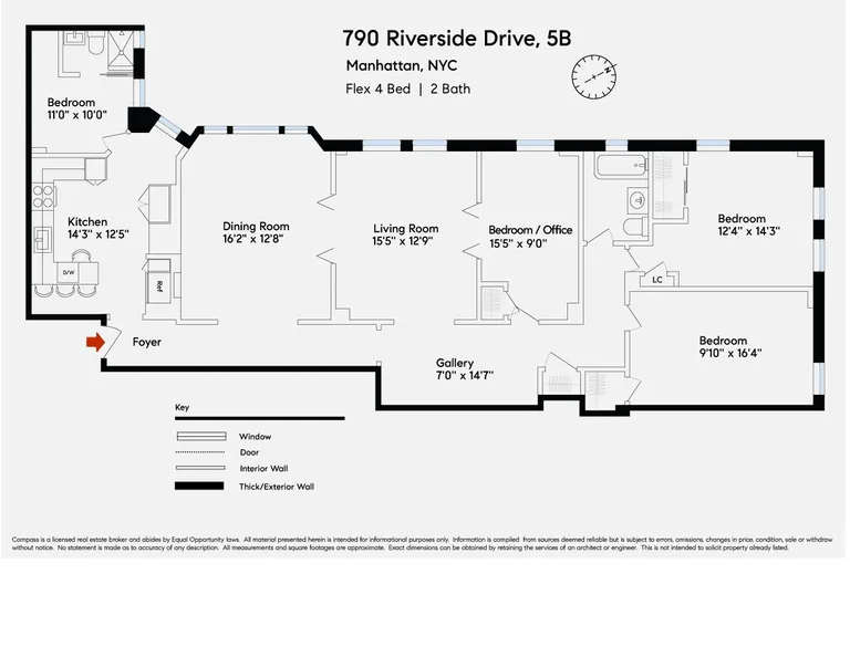 790 Riverside Drive, 5B | floorplan | View 15