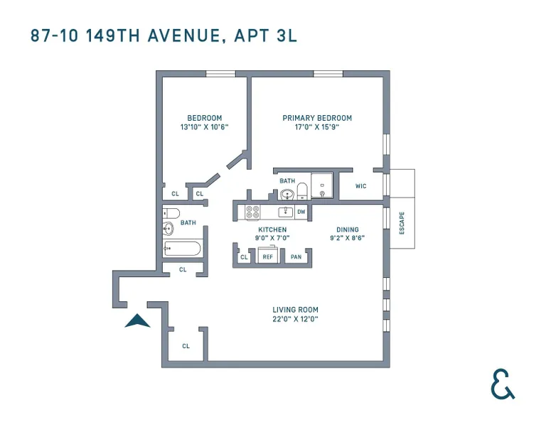 87-10 149th Avenue, 3L | floorplan | View 14