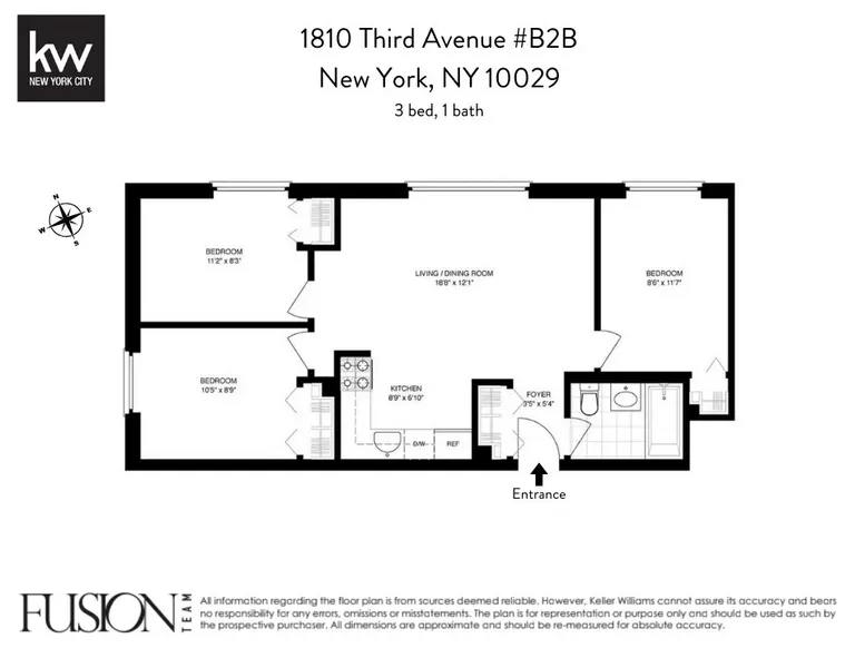 New York City Real Estate | View 1810 3rd Avenue, B2B | room 4 | View 5