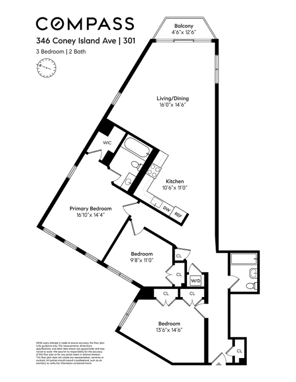 346 Coney Island Avenue, 301 | floorplan | View 13