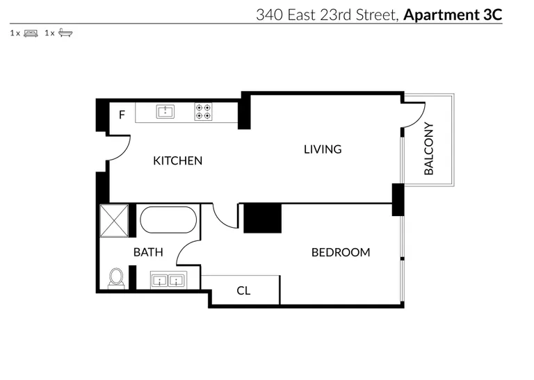 340 East 23rd Street 3-C, 3C | floorplan | View 16